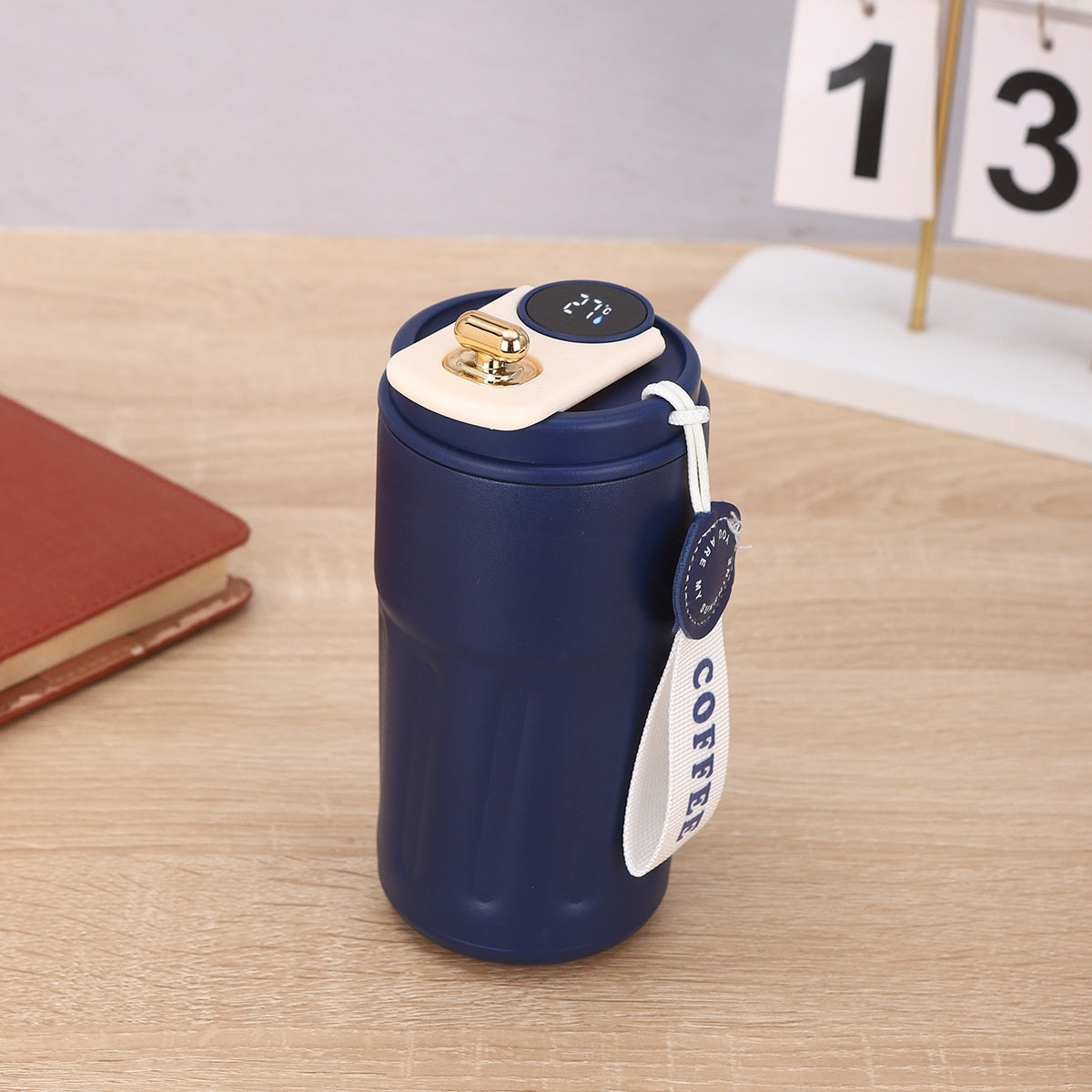 Smart Digital Thermal Coffee Mug – Portable Stainless Steel Insulated Water Bottle, 450ml Vacuum Flask, Keep Cold In-Car