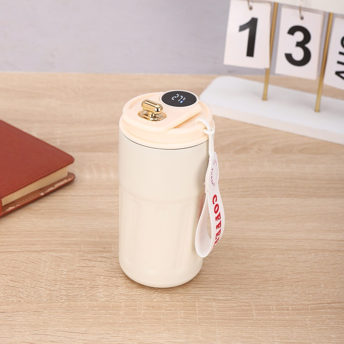 Smart Digital Thermal Coffee Mug – Portable Stainless Steel Insulated Water Bottle, 450ml Vacuum Flask, Keep Cold In-Car