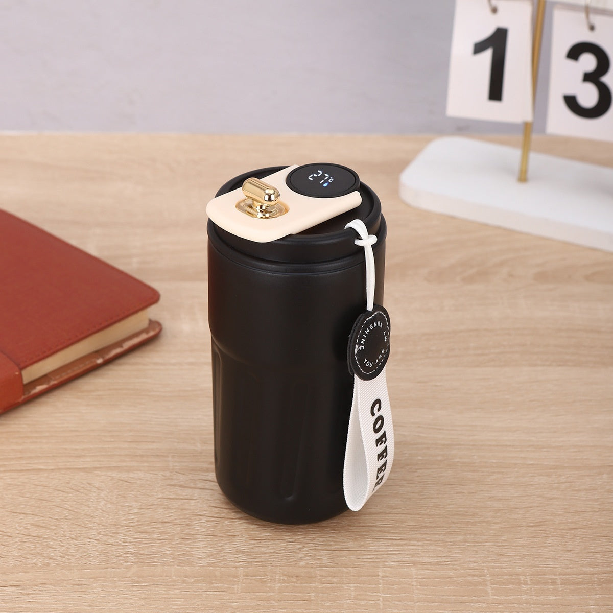 Smart Digital Thermal Coffee Mug – Portable Stainless Steel Insulated Water Bottle, 450ml Vacuum Flask, Keep Cold In-Car