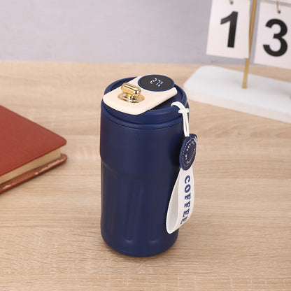 Smart Digital Thermal Coffee Mug – Portable Stainless Steel Insulated Water Bottle, 450ml Vacuum Flask, Keep Cold In-Car
