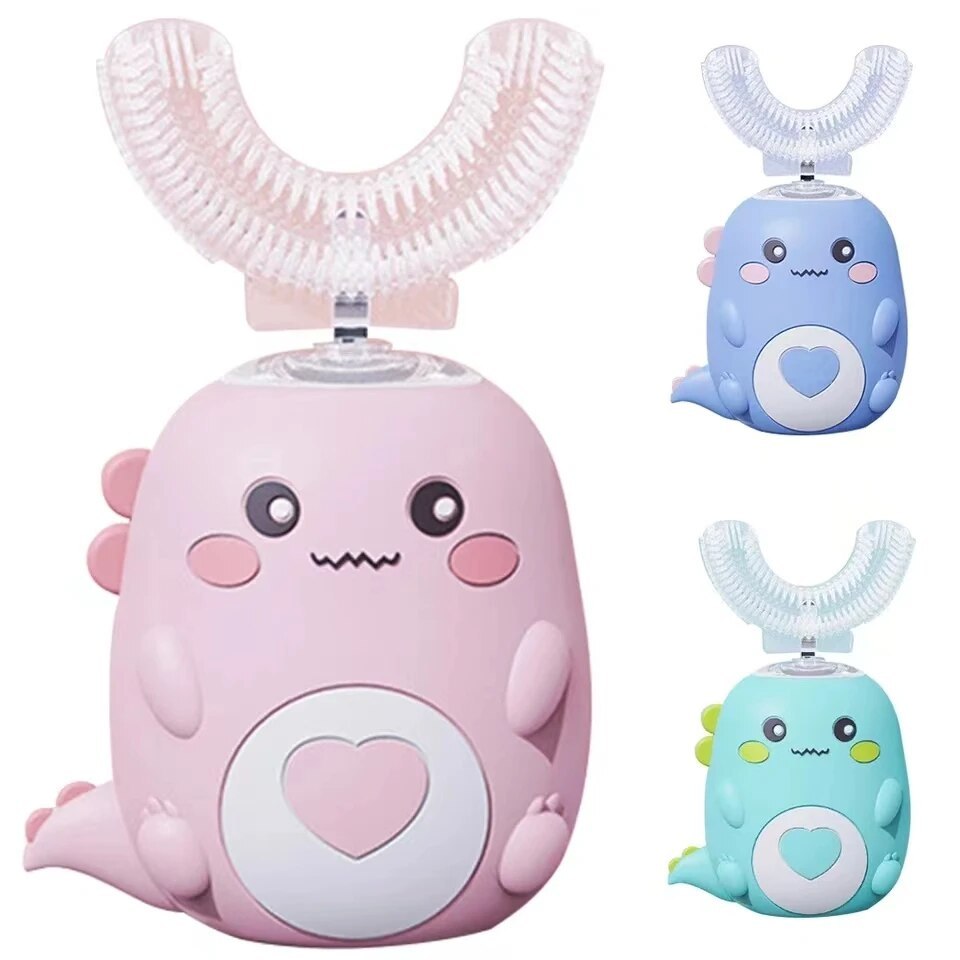 Children's Electric Toothbrush – 360° U-Shaped, USB Charging, Food-Grade Silicone, Smart Oral Care