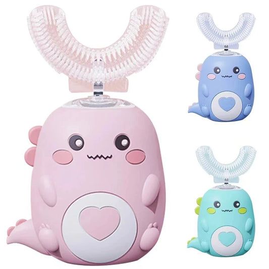 Children's Electric Toothbrush – 360° U-Shaped, USB Charging, Food-Grade Silicone, Smart Oral Care
